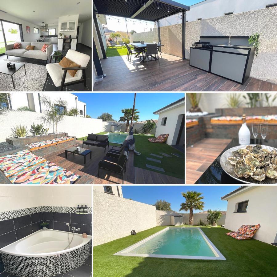 Villa Contemporaine Avec Piscine Chauffee Proche Des Plages Sauvian 外观 照片